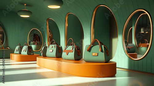 Stylish display of handbags...