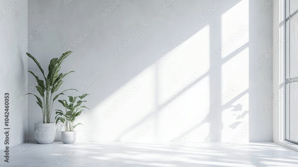 Minimalist Indoor Space with Natural Light and Plants Minimalist Indoor Space with Natural Light and Plants