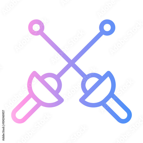 fencing Line Gradient Icon