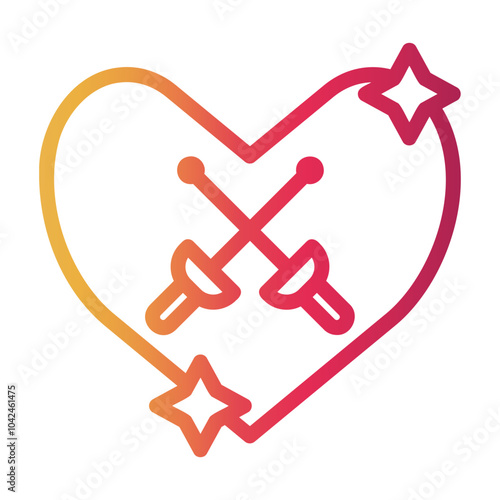 fencing Line Gradient Icon