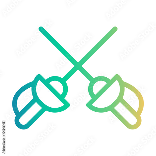 fencing Line Gradient Icon