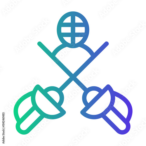 fencing Line Gradient Icon