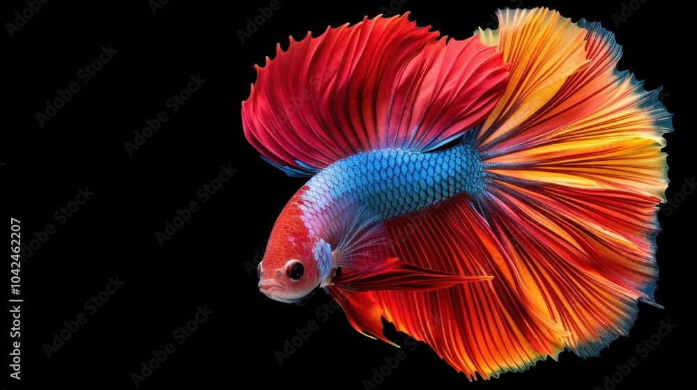 Vivid Betta fish flaunt a stunning silk tail, creating a colorful display in your aquarium. A true tropical gem Vivid Betta fish flaunt a stunning silk tail, creating a colorful display in your aquarium. A true tropical gem
