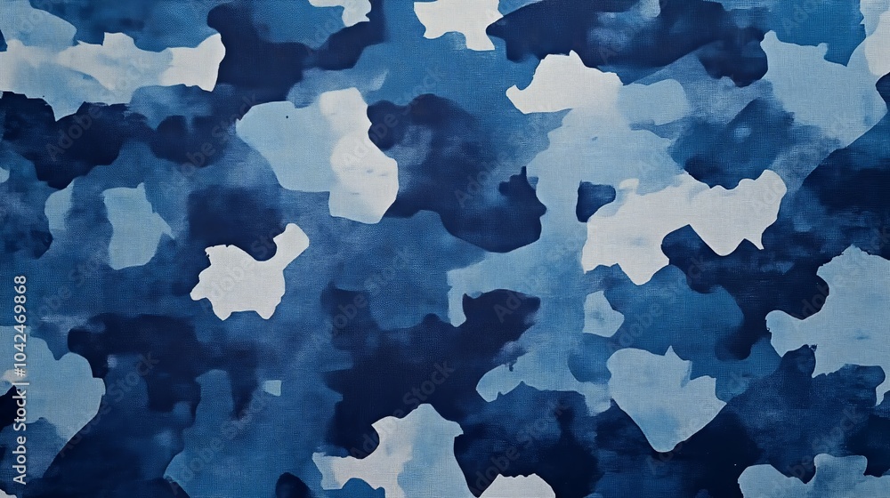 An Artistic Representation of Camouflage in Blue Hues An Artistic Representation of Camouflage in Blue Hues