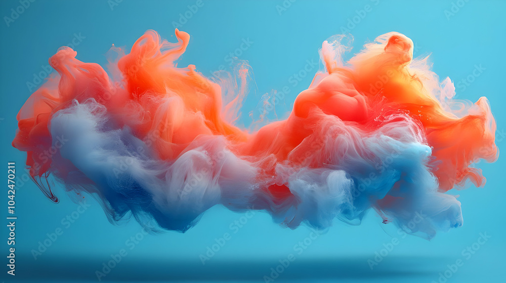 Fototapeta premium Vibrant abstract clouds of color blending in a dynamic composition.