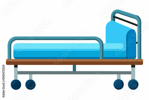  hospital bed isolated vector art illustration