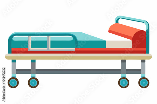  hospital bed isolated vector art illustration