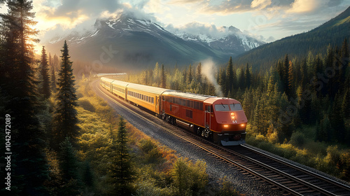 Scenic train traveling thro...