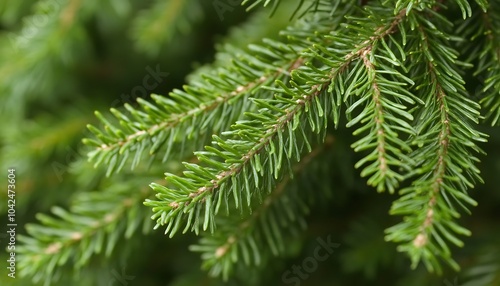 A beautiful green fir tree branches, evoking the spirit Christmas and winter.