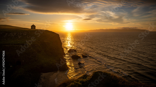Sundown at Mussenden Temple in Ireland