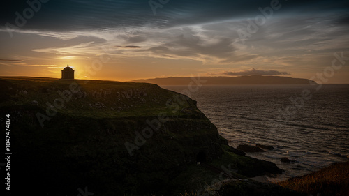Sundown at Mussenden Temple in Ireland