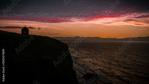 Sundown at Mussenden Temple in Ireland