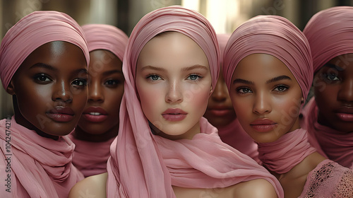 Group of women in pink head...