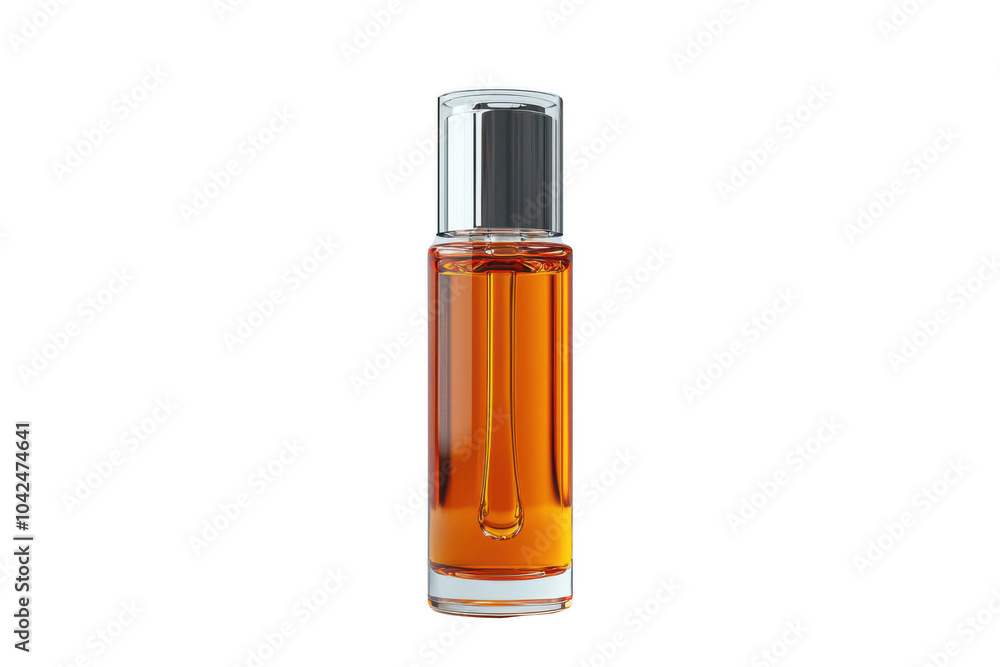Orange roll-on bottle isolated on transparent background, png file, no background png file