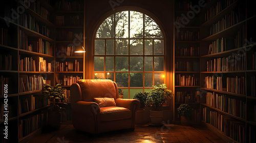 Cozy reading nook with book...