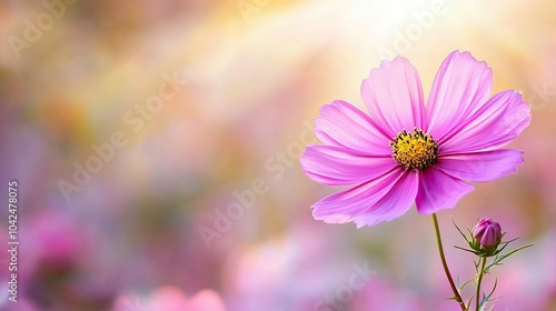 Beautiful Pink Flower with Soft Background Light