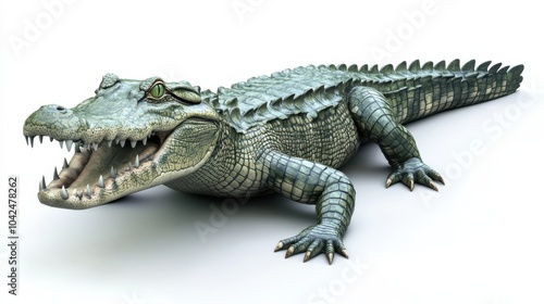 crocodile on the white background