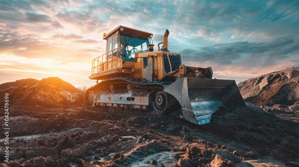 Bulldozer at Sunset Bulldozer at Sunset