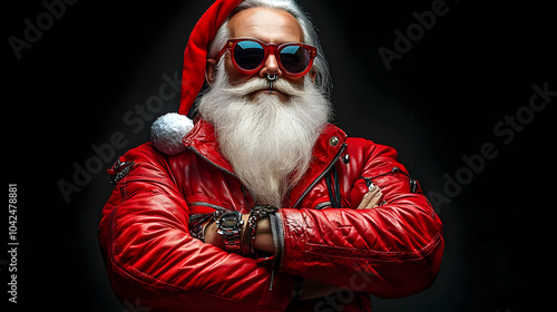 A stylish Santa figure in r...