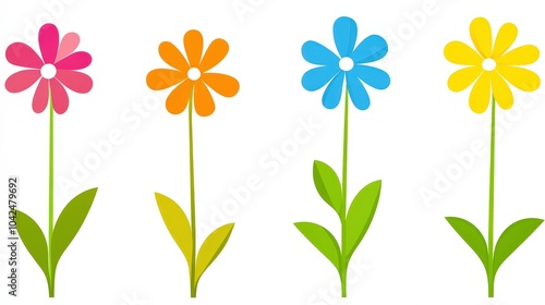 Colorful Flower Illustrations for Graphics and Design