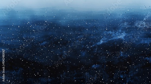 A celestialinspired artwork showcasing a gradient of black and deep blue tones resembling the mysterious and captivating night sky. Glittering speckles add an enchanting touch to the photo