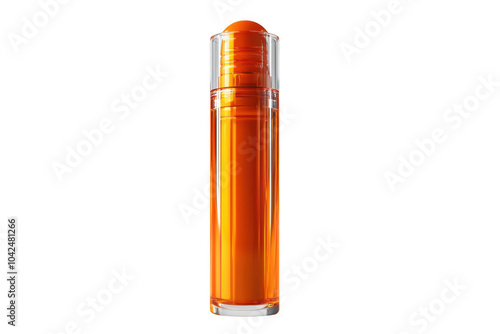 Obraz na płótnie Orange lip balm tube with transparent cover isolated on transparent background, png file, no background png file w salonie