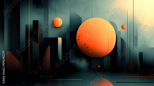 Abstract urban landscape wi...