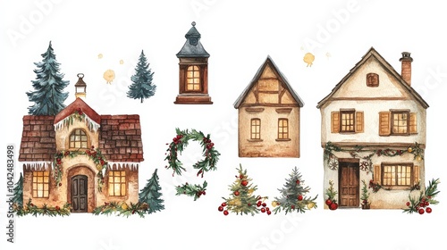 Wallpaper Mural Holiday Village Decorations for Seasonal Designs Torontodigital.ca