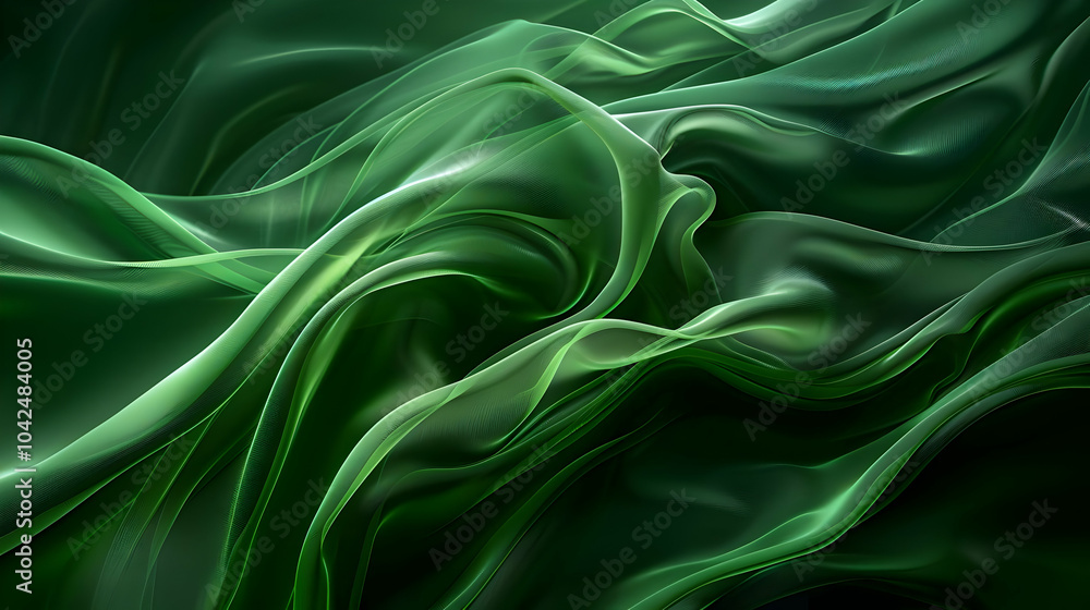 Abstract Green 3D Wavy Background Abstract Green 3D Wavy Background