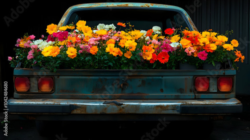 A vintage car trunk filled ...