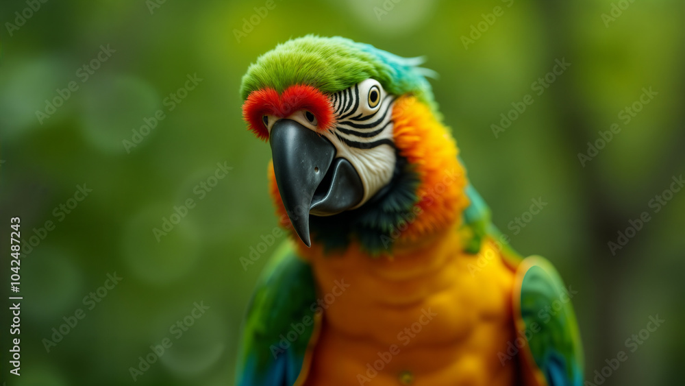 A Captivating Encounter: A Parrot Staring at the Camera, Showcasing Nature's Vibrance A Captivating Encounter: A Parrot Staring at the Camera, Showcasing Nature's Vibrance