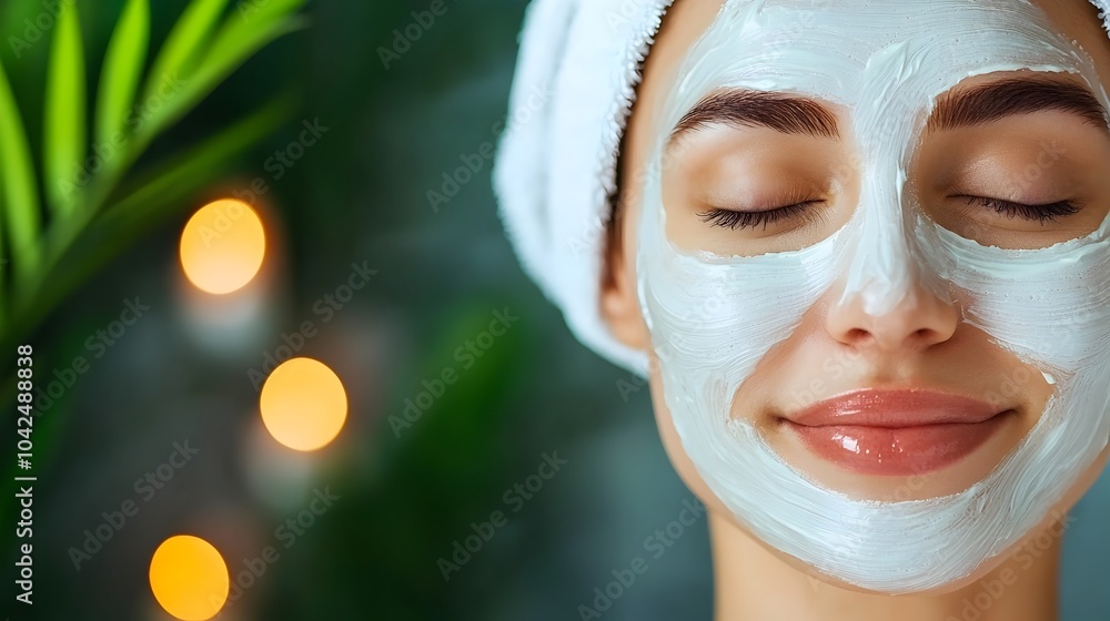 A woman enjoys the soothing benefits of a facial mask treatment her skin radiating with a healthy glow as she relaxes in a tranquil spa atmosphere indulging in a moment of self care and rejuvenation A woman enjoys the soothing benefits of a facial mask treatment her skin radiating with a healthy glow as she relaxes in a tranquil spa atmosphere indulging in a moment of self care and rejuvenation