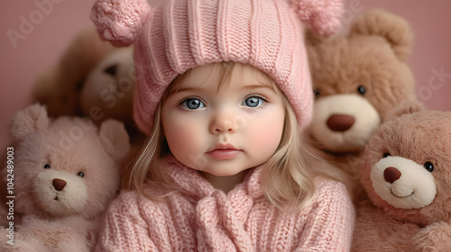 A child in a cozy pink swea...