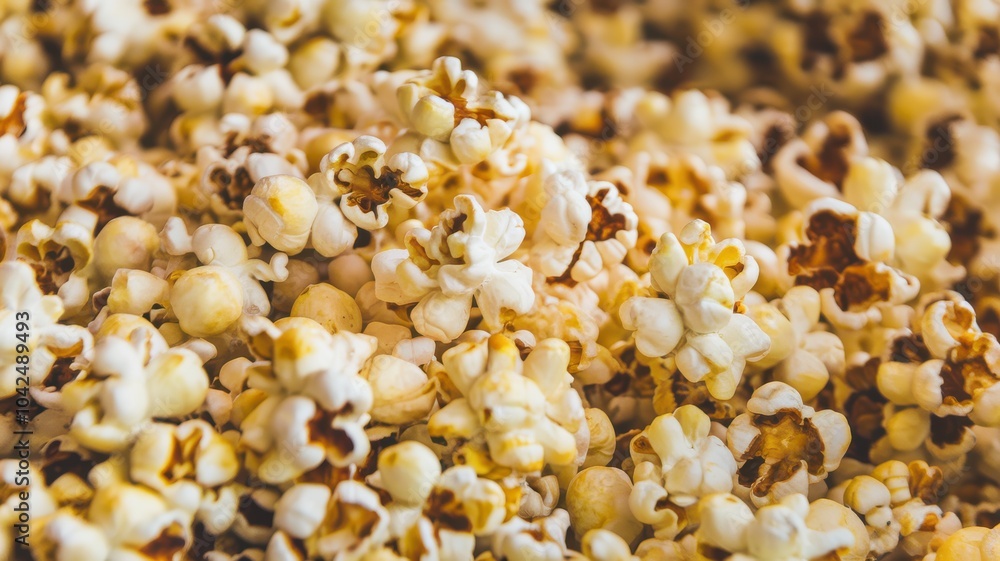 A pile of popcorn with a lot of white and brown kernels A pile of popcorn with a lot of white and brown kernels
