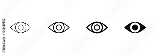 Eye icon set. Open eyes icon vector