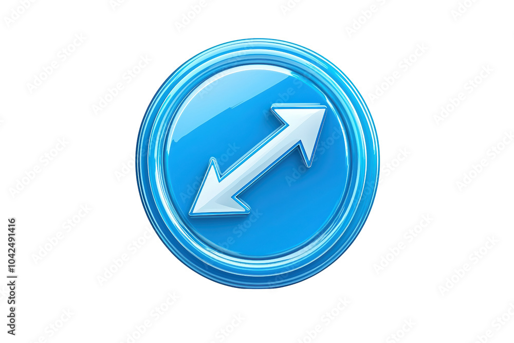 Blue circular icon with arrows indicating direction, suitable for technology or navigation themes, white isolate background. isolated on transparent background. Blue circular icon with arrows indicating direction, suitable for technology or navigation themes, white isolate background. isolated on transparent background.