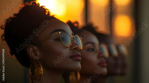 Portrait of women in sungla...
