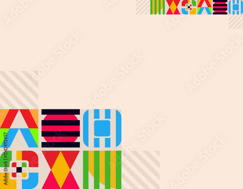 Colorful combination of figures Abstract Texture Background Design. Vector