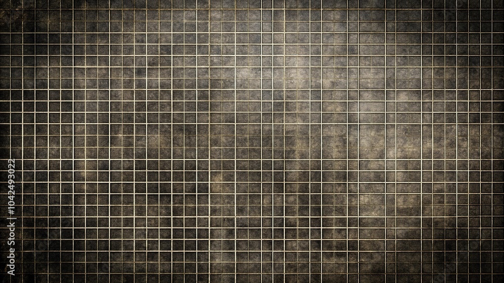 Distressed grid pattern on black paper background Distressed grid pattern on black paper background