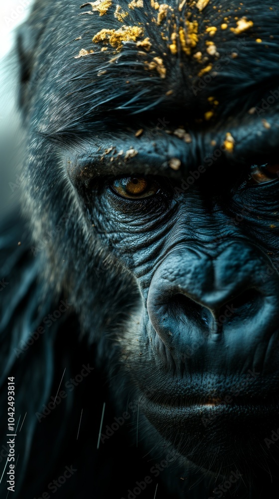 Close-up de gran Gorila macho africano,  concepto de fotografía salvaje y concursos fotográficos de África.