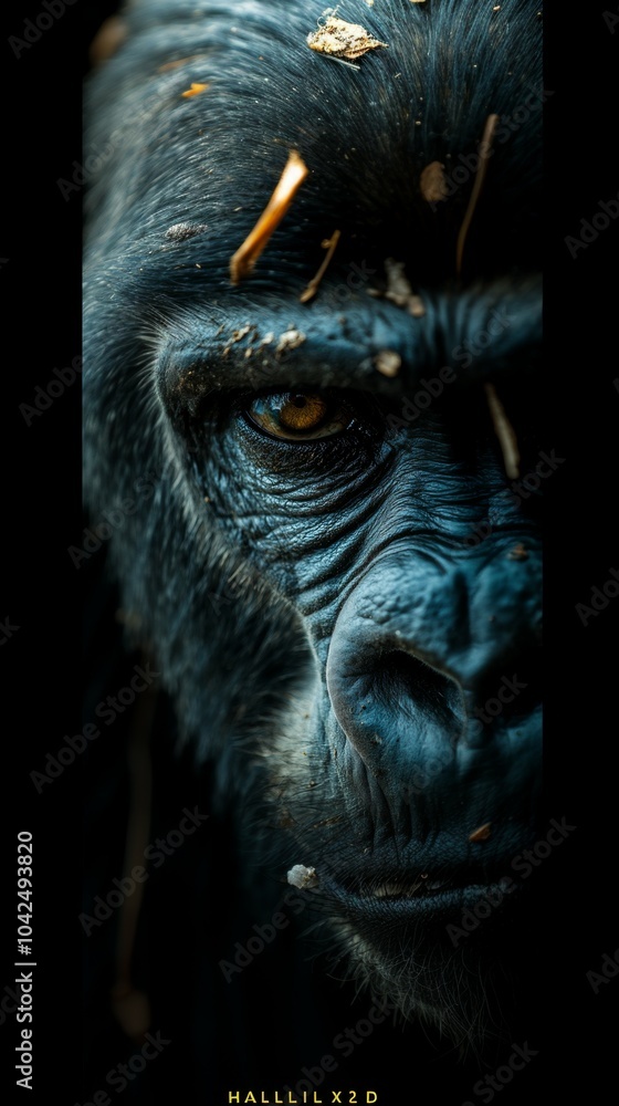 Close-up de gran Gorila macho africano, concepto de fotografía salvaje y concursos fotográficos de África. Close-up de gran Gorila macho africano, concepto de fotografía salvaje y concursos fotográficos de África.