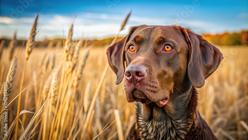 Dog hunting pheasants