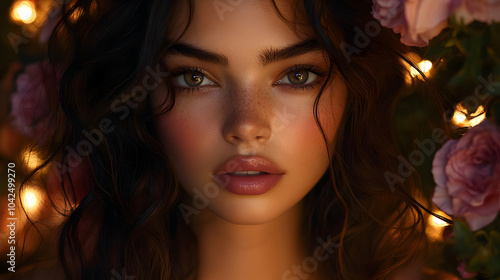 A close-up portrait of a wo...