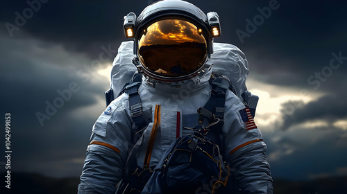 Astronaut in a reflective h...