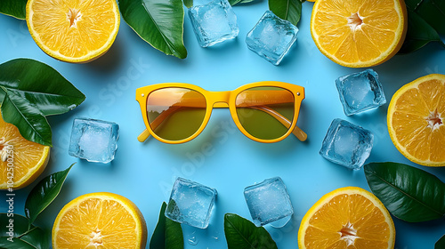 Bright sunglasses surrounde...