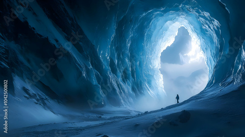 A solitary figure stands in...