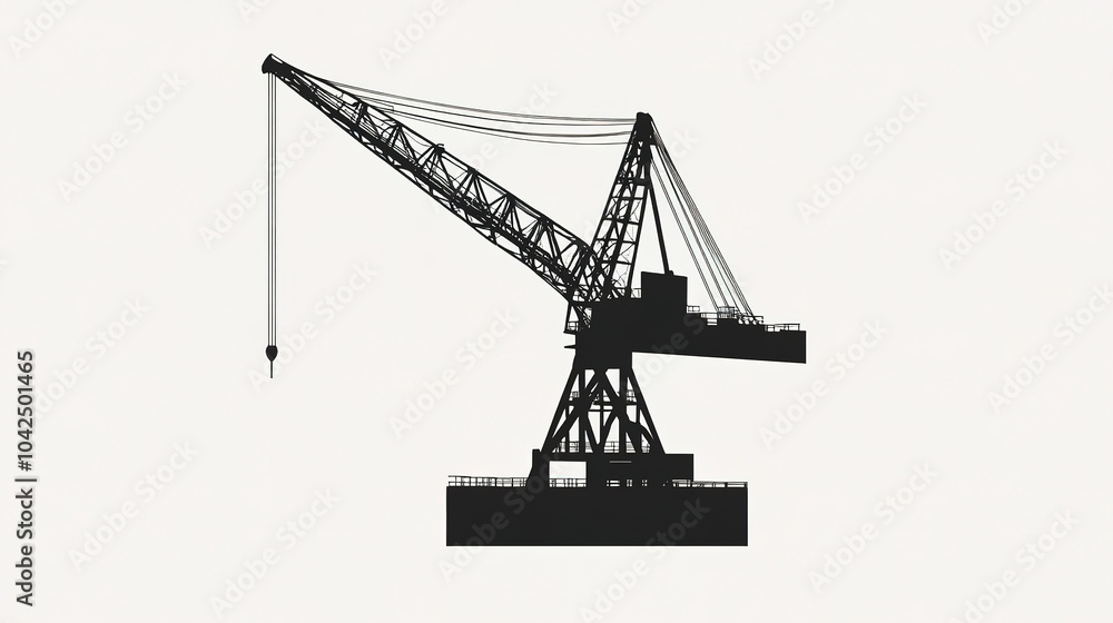 silhouette of a crane in the port silhouette of a crane in the port