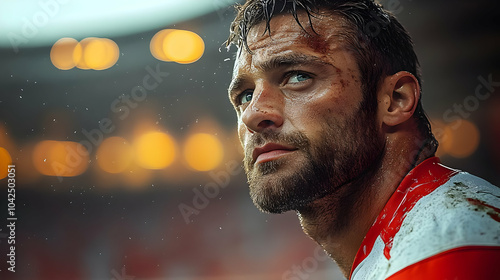 A focused athlete in a spor...