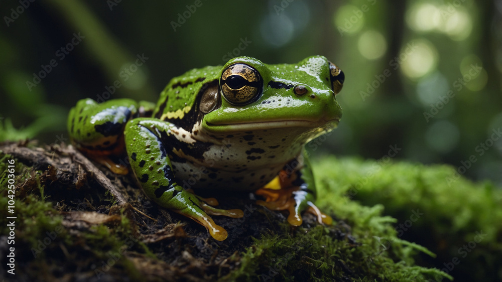 4k close up macro green frog in the forest 4k close up macro green frog in the forest