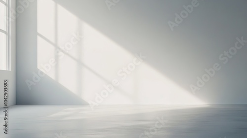 Bright Minimalist Interior with Soft Shadow Play photo